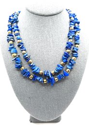 Beautiful Blue Coral Style Beaded Long Necklace