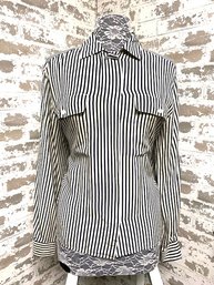 Vintage Jones New York Striped Button Down Blouse - Size 10