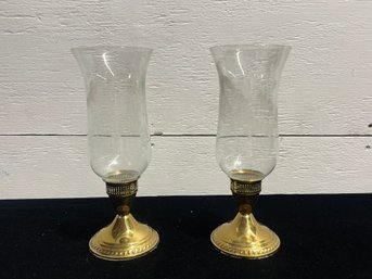 Set Of Brass Candle Holders