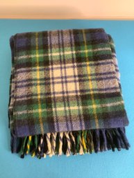 BLUE AND GREEN PLAID BLANKET