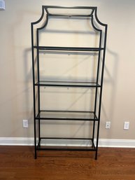 Raymour And Flannigan Very Nice Tiered Metal And Glass Shelving Unit / Plant Stand