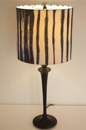 Beautiful Sculptural Iron Table Lamp By Pottery Barn With Cool Shade