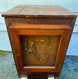 Vintage General Store/hotel Wooden Fridge And Key Storage