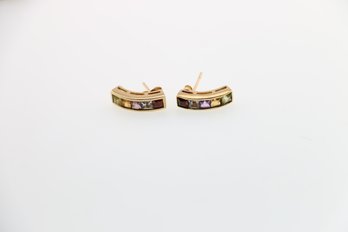 14k Yellow Gold Gemstone Earrings