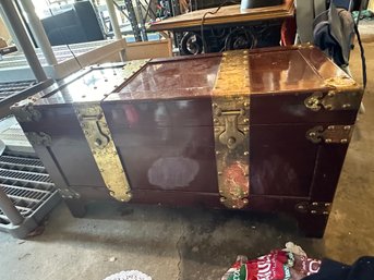 Wooden And Brass Chest