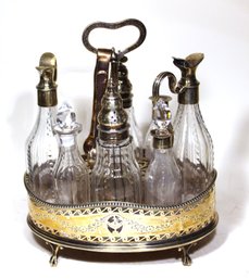 Very Early Georgian Sterling Silver English Castor Set W Bottles