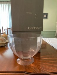 Orrefors Crystal Punch Bowel With Box. 8' Tall