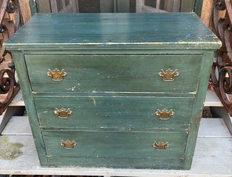 Charming Vintage Blue Painted Chest