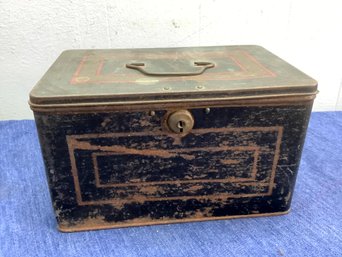 Vintage Cash Box Tea Vintage Tin Box