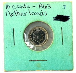 1963 Netherlands 10 Cent Coin