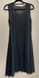 Eileen Fisher Sleeveless Sheer Silk Dress With Slip, Size Medium