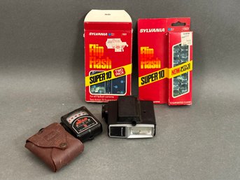 Vintage Camera Accessories: Honeywell Flash, Light Meter & Flash Cubes