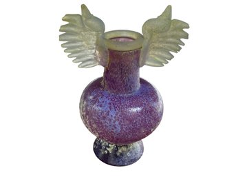 Angel Wings Vase #1 - Purple With Scavo Finish. Crafted By A Local Guilford Artist