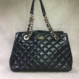 Fabulous KATE SPADE New York Gold Coast MARYANNE Black Quilted Black Leather Purse / Tote - VERY NICE !