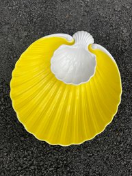 Fitz And Floyd Yellow Scallop Chip/dip Serving Platter