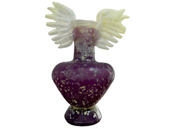 Angel Wings Vase #2 - Purple With Scavo Finish. Crafted By A Local Guilford Artist