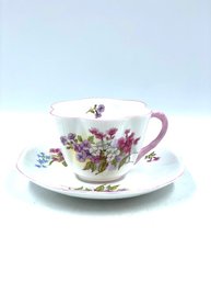 Vintage Shelley Stocks Fine Bone China Teacup And Saucer