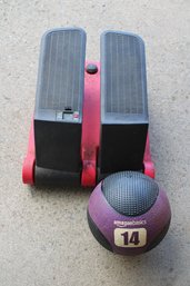 Lightly Used Air Climber Stepper & Medicine Ball 14