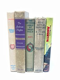 Collection Of Five Antique And Vintage Books Including 1913 The Outdoor Girls Of Deepdale