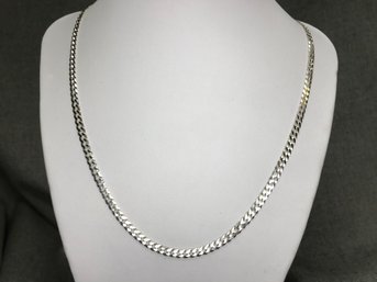 Fantastic Brand New 20' STERLING SILVER / 925 Unisex Curb Style Necklace / Made In Italy - Just Polished !