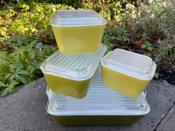 A Set Of Vintage Pyrex Refrigerator Boxes