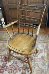 Antique Hand Painted Armchair - Faux Bamboo And Stick & Ball Design