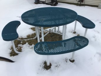 Rounded Metal Picnic Table