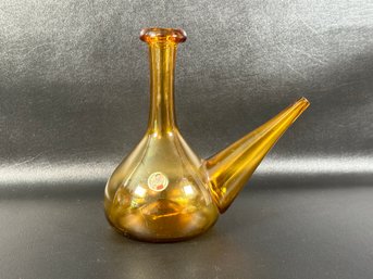 A Vintage Handblown Porron From Spain, A Communal Drinking Vessel