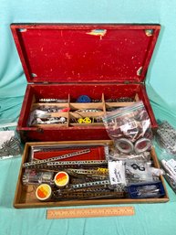 Erector Set Lot 2 Wood Box