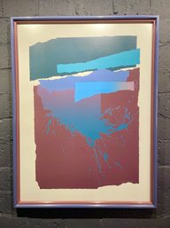 Large Vintage Frank Rowland Abstract Serigraph Titled Palette Five -Signed/Numbered