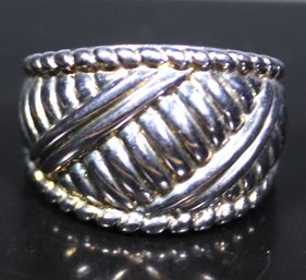 Sterling Silver Wide Band Ladies Ring Size 4.5