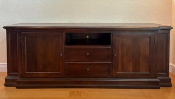 A Clean Lined Cherry Media Console By Ethan Allen