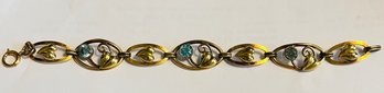 VINTAGE 12K GOLD FILLED BLUE STONE BRACELET