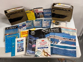 Mixed Lot Of Boating  Books, Maps, DVD's Including Operator Manuals For Formula 34 Performance Cruiser