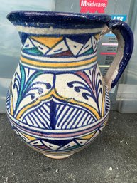 Gorgeous Hand-painted Stoneware Pitcher