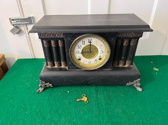 Antique Gilbert Mantle Clock In Wood Case