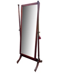 A Vintage Cherry Wood Cheval Mirror