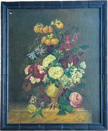 A 19th Century Oil On Board Still Life - Craquelure Finish