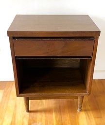 Mid Century Modern Laminate Top Single Drawer Nightstand