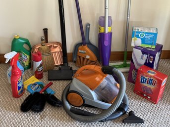 An Assortment Of Cleaning Tools & Supplies