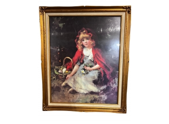 Victorian Inspired Framed Print Girl With Gathering Basket