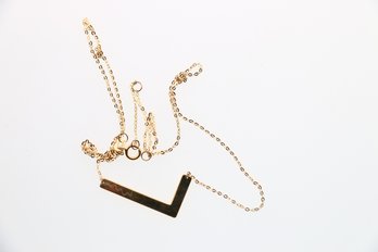 14k Yellow Gold Letter L Necklace