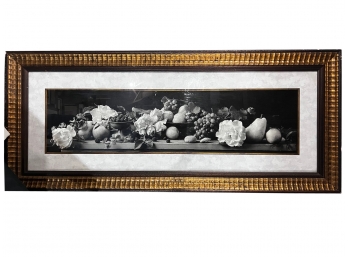 Black And White Still Life Fruit Print With Gilded Frame