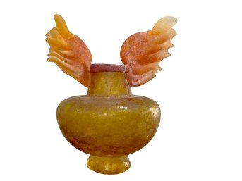 Angel Wings # 5  Light Orange  With Scavo Finish. Crafted By A Local Guilford Artist