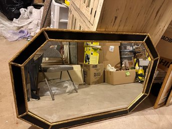 Black & Gold Framed Bamboo Beveled Mirror