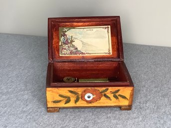 Vintage Wood Carved Music Box