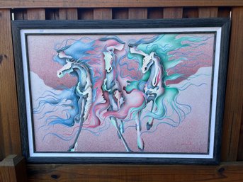 LARGE Original Painting - Spray Paint - Wild Horses