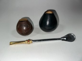 Yorba Mate Gourds And Sipping Spoon (3)