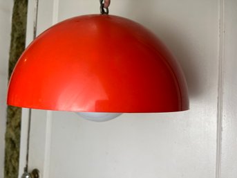 Red-Orange MCM Acrylic Dome Light Fixture