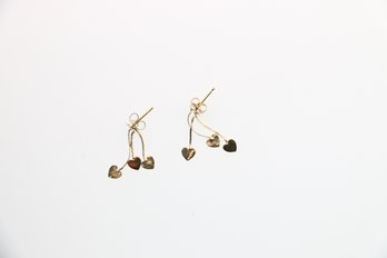 14k Yellow Gold Heart Earrings